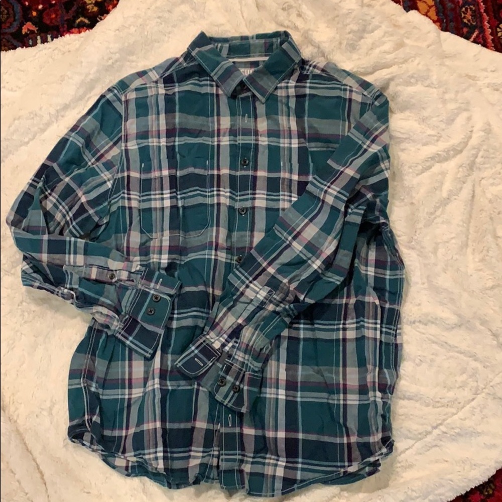 Mossimo long sleeve teal button up shirt, sizeXXL